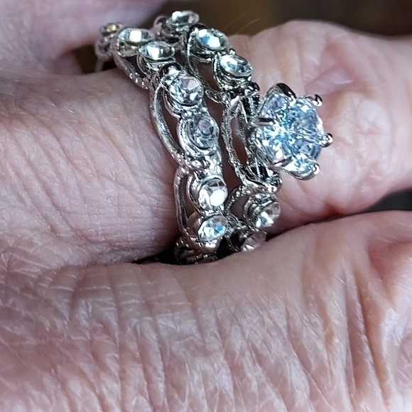 Women's engagement set size 6  new cubic zirconia silver tone co… - Picture 5 of 12